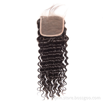 Factory Price Fast Delivery 4x4 Lace Frontal With Baby Hair Deep Curly